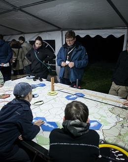n the educational zone one could play strategy games with the use of large format boards. Photo: Roman Jocher
