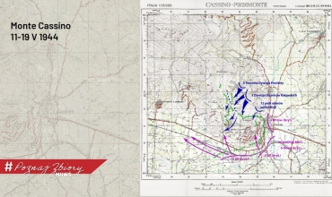 Cykl #PoznajZbioryMIIWŚ -  mapa sapera Edwarda Merkuna, który rozminowywał teren na drodze polskich jednostek pod wzgórze Monte Cassino