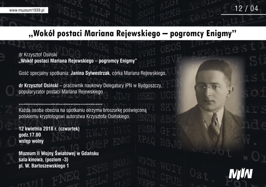 Spotkanie "Wokół postaci Mariana Rejewskiego – pogromcy Enigmy"
