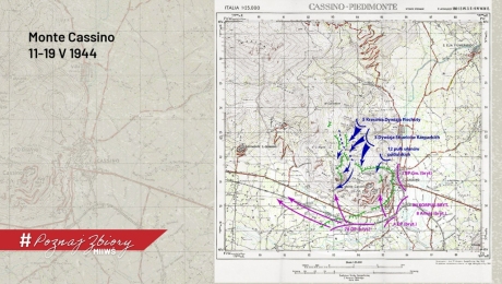 Cykl #PoznajZbioryMIIWŚ -  mapa sapera Edwarda Merkuna, który rozminowywał teren na drodze polskich jednostek pod wzgórze Monte Cassino