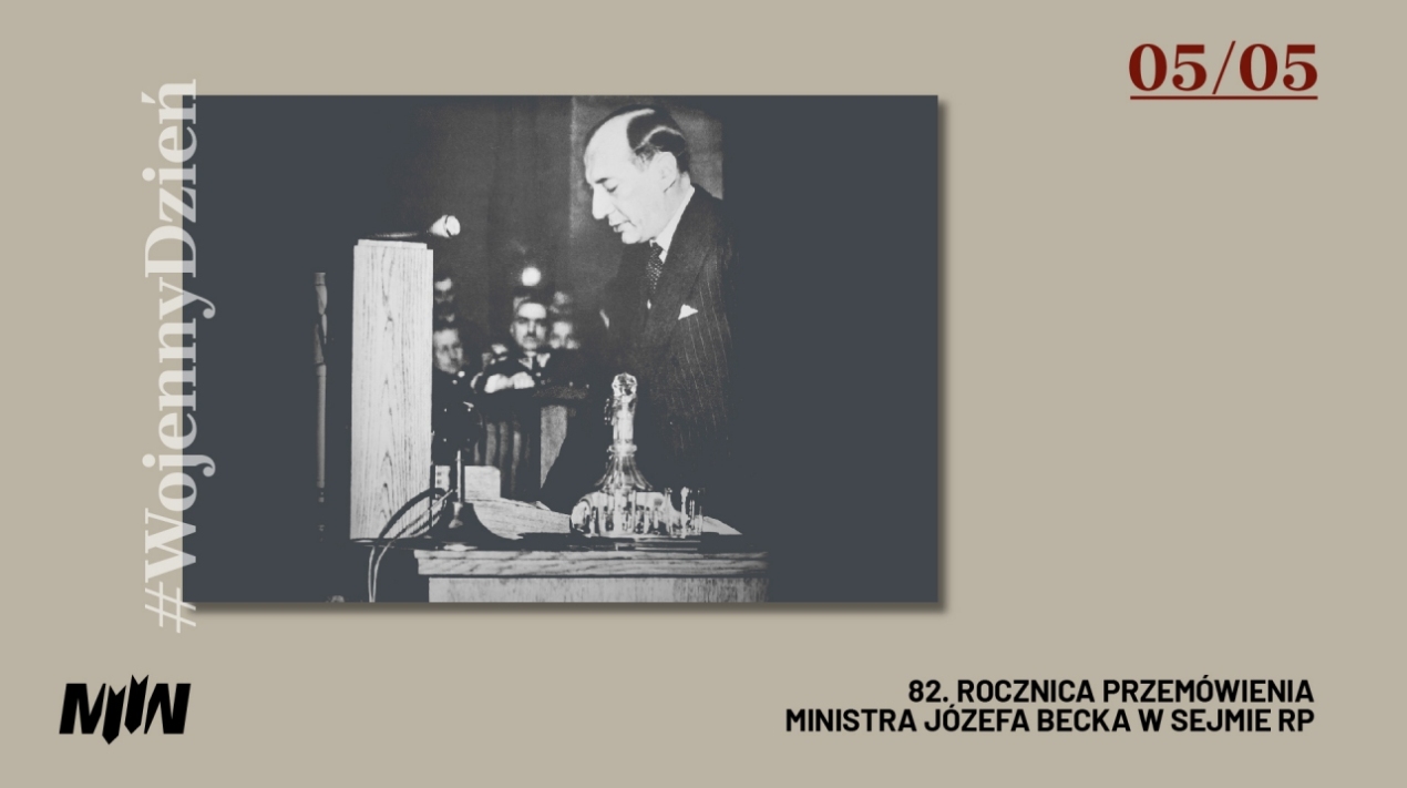#WojennyDzień - 82. rocznica przemówienia ministra Józefa Becka w Sejmie RP 