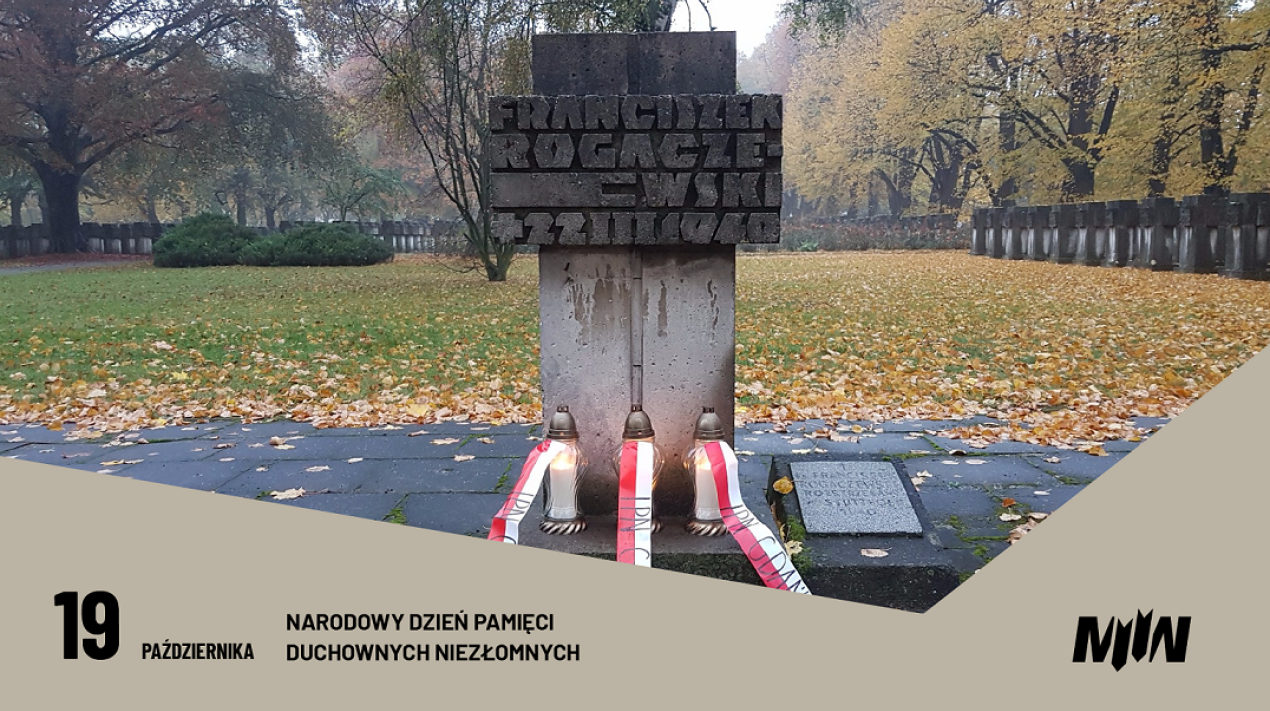 Fot. 1. Pomnik bł. ks. Franciszka Rogaczewskiego na cmentarzu na gdańskiej Zaspie (IPN)