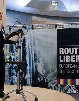 Opening of the exhibition "Routes of Liberation". Director of the Museum of the Second World War Prof. Paweł Machcewicz. Photo: ©Jan Van de Vel/Liberation Route Europe Foundation