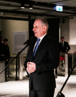 Wojewoda Pomorski - Dariusz Drelich, podczas oficjalnego otwarcia wystawy fot. Mikołaj Bujak