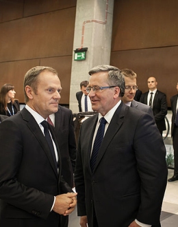 Przewodniczący Rady Europejskiej Donald Tusk oraz Prezydent Bronisław Komorowski. Fot. Roman Jocher