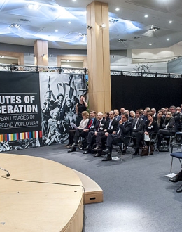Otwarcie wystawy "Routes of Liberation". Przewodniczący PE Martin Schulz. Fot. ©Jan Van de Vel/Liberation Route Europe Foundation