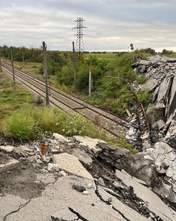 Zniszczenia infrastruktury kolejowej w obwodzie donieckim. Fot. Jurij Sawczuk / 2022