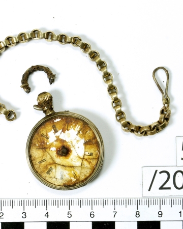 Kieszonkowy zegarek z końca XIX w. znaleziony podczas badań poprzedzających budowę drogi