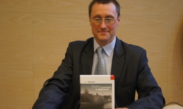 Autor ksiązki, Marcin Westphal, podczas promocji.