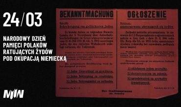 24/03 Narodowy Dzień Pamięci Polaków ratujących Żydów pod okupacją niemiecką