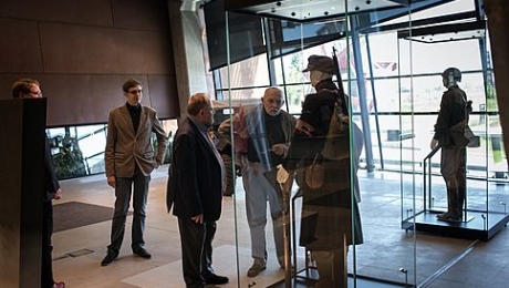 Members of the Board of Trustees at the exhibition titled ‘‘45. End of the war in 45 artefacts” Photo: Roman Jocher.