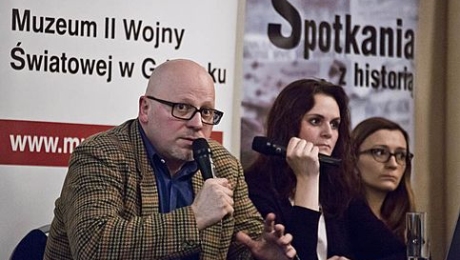 Jacek Matecki, Albina Jegorowa i Anna Dembowska w czasie spotkania. Fot. D. Jagodziński