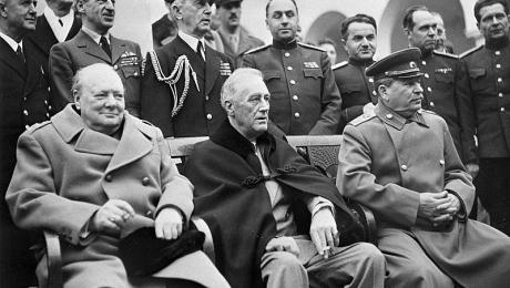 Przywódcy Wielkiej Brytanii, Stanów Zjednoczonych i Związku Radzieckiego podczas konferencji w Jałcie, luty 1945 r./Ria Novosti/East News