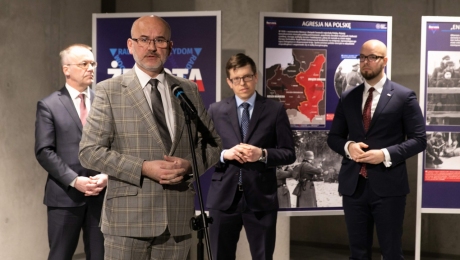 dr hab. Grzegorz Berendt, Zastępca Dyrektora Muzeum podczas otwarcia wystawy „Akcja »Żegota« Polski Podziemnej”