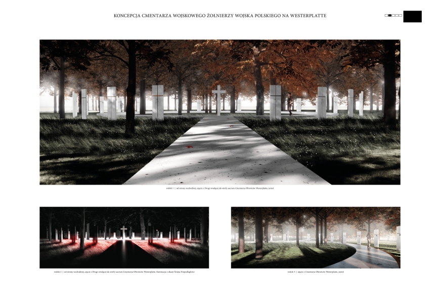 Plansza z wizualizacją konceptu budowy cmentarza na Westerplatte