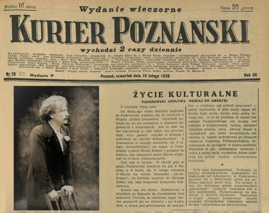 źródło: Kurier Poznański z dn. 16 lutego1939; commons.wikimedia.org