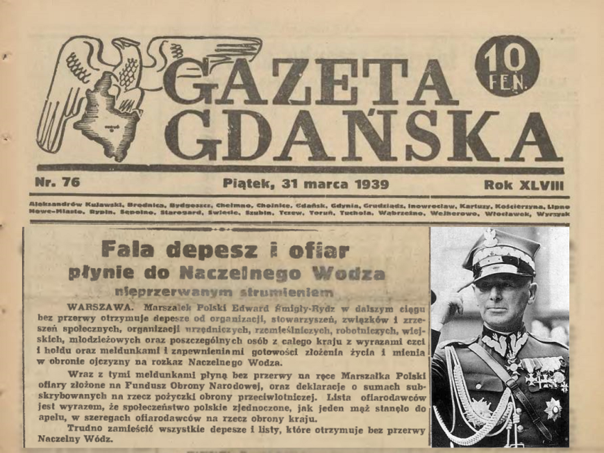 źródło: Gazeta Gdańska z dn. 31 marca 1939; fot. commons.wikimedia.org