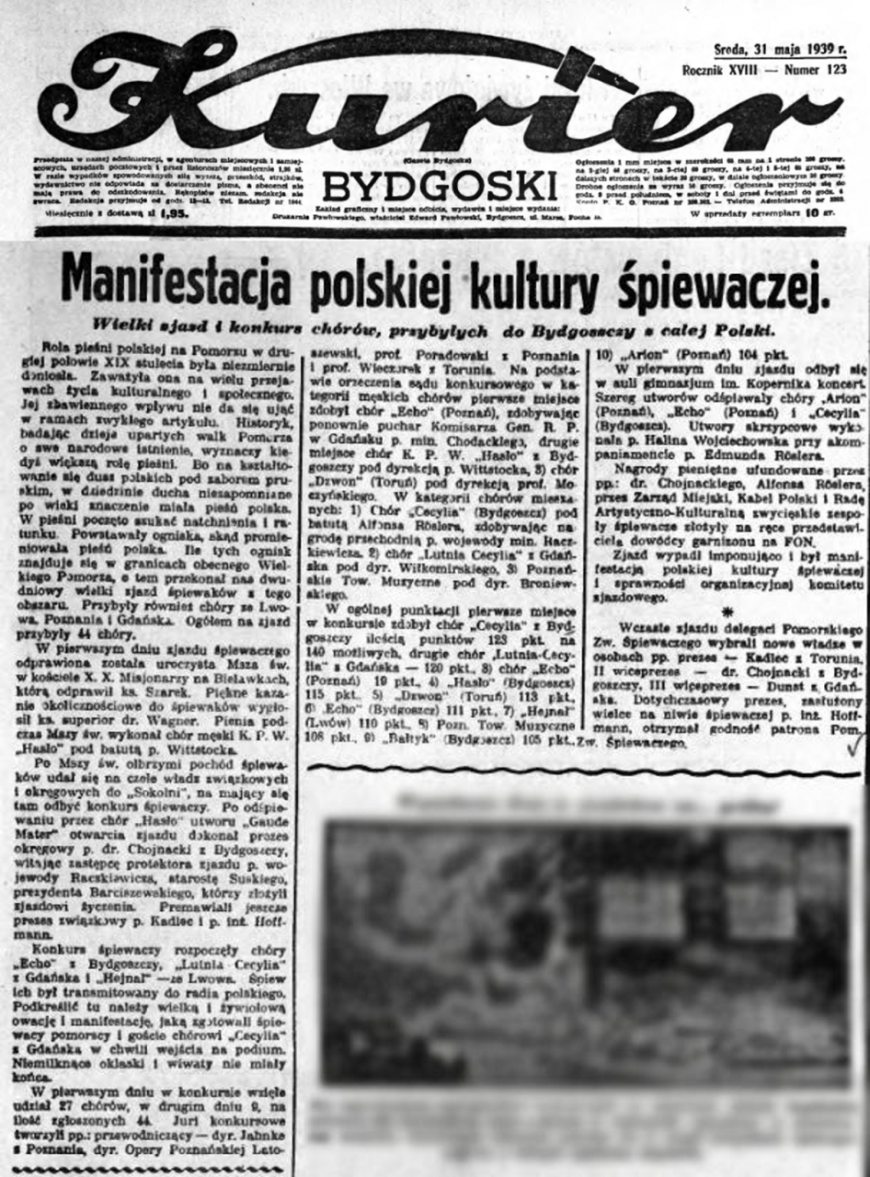 źródło: Kurier Bydgoski z dn. 31 maja 1939
