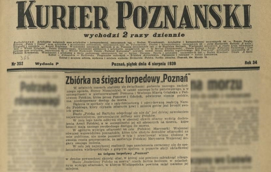 źródło: Kurier Poznański z dn. 4 sierpnia 1939