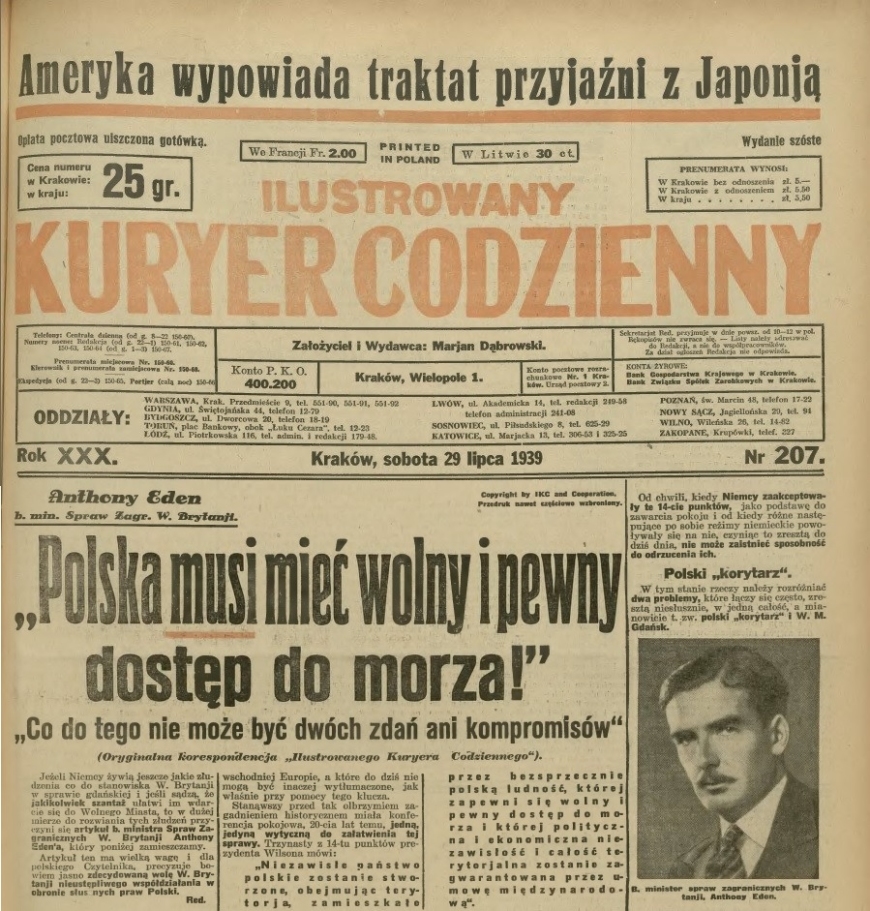 źródło: Ilustrowany Kuryer Codzienny z dn. 29 lipca 1939