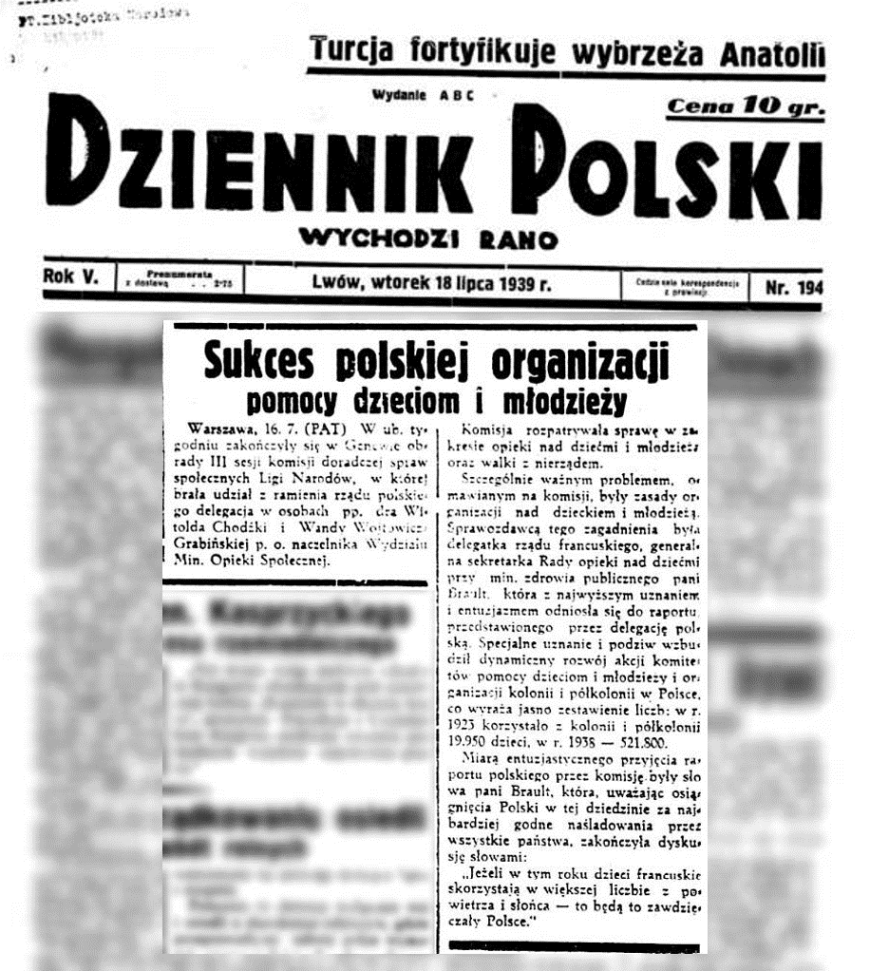 źródło: Dziennik Polski z dn. 18 lipca 1939