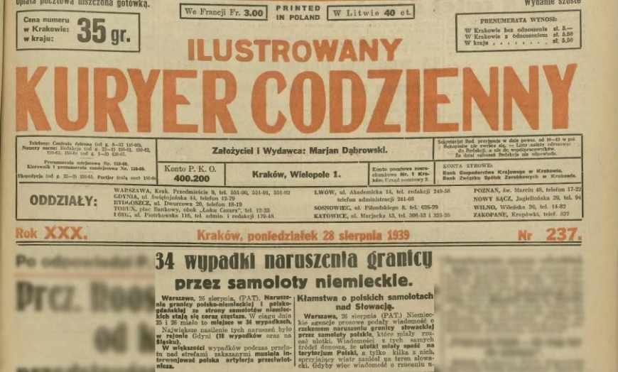 źródło: Ilustrowany Kuryer Codzienny z dn. 28 sierpnia 1939