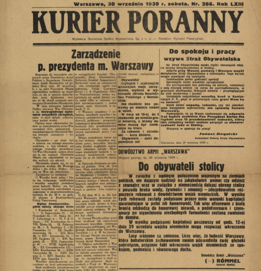 Kurier Poranny 30.09.1939