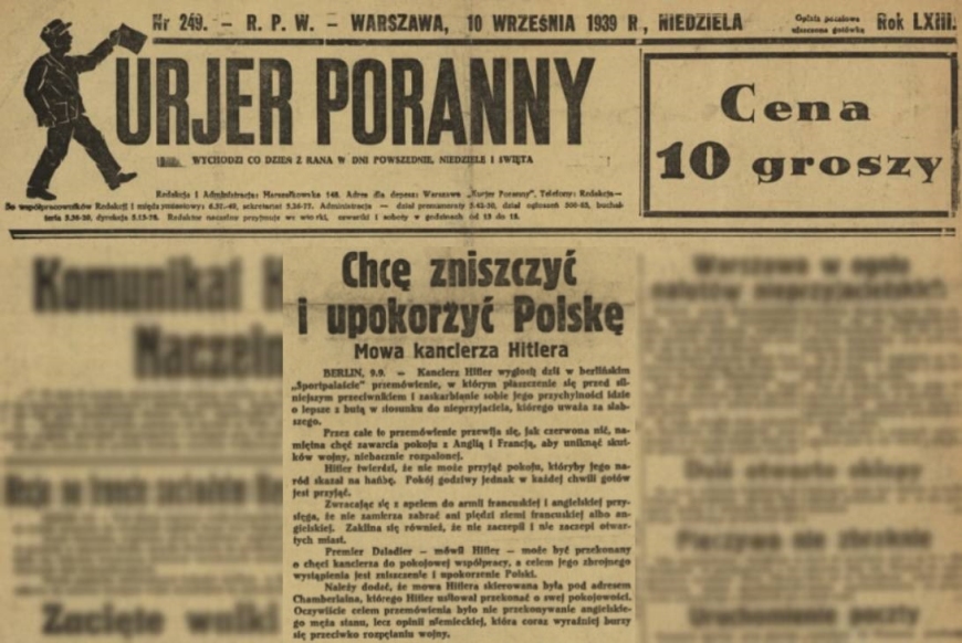 źródło: Kurjer Poranny z dn. 10 września 1939