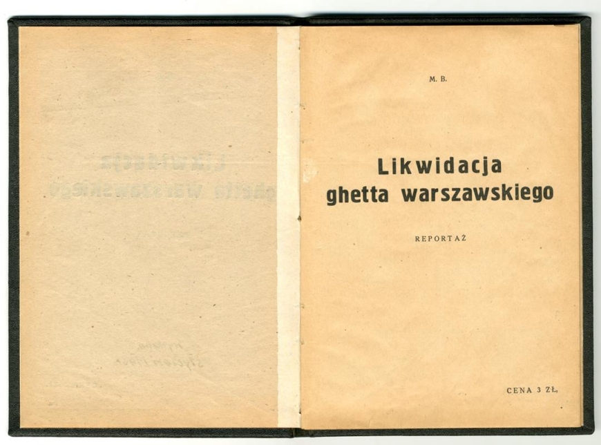 The booklet titled: "Liquidation of the Warsaw Ghetto. Reportage".