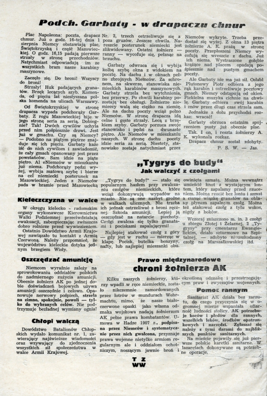 Biuletyn Informacyjny, Wydanie Codzienne, nr 38-245, z 3 sierpnia 1944 r.