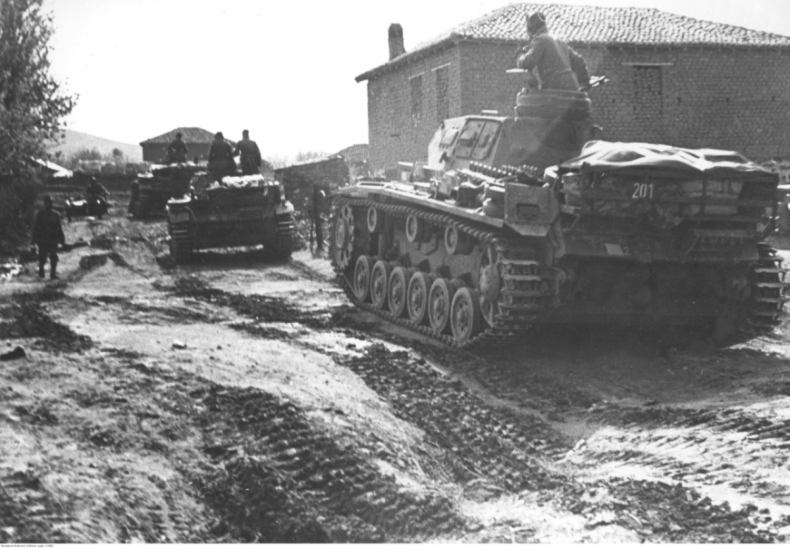 Bułgaria, niemieckie czołgi przygotowują się do wkroczenia do Jugosławii, Narodowe Archiwum Cyfrowe, NAC