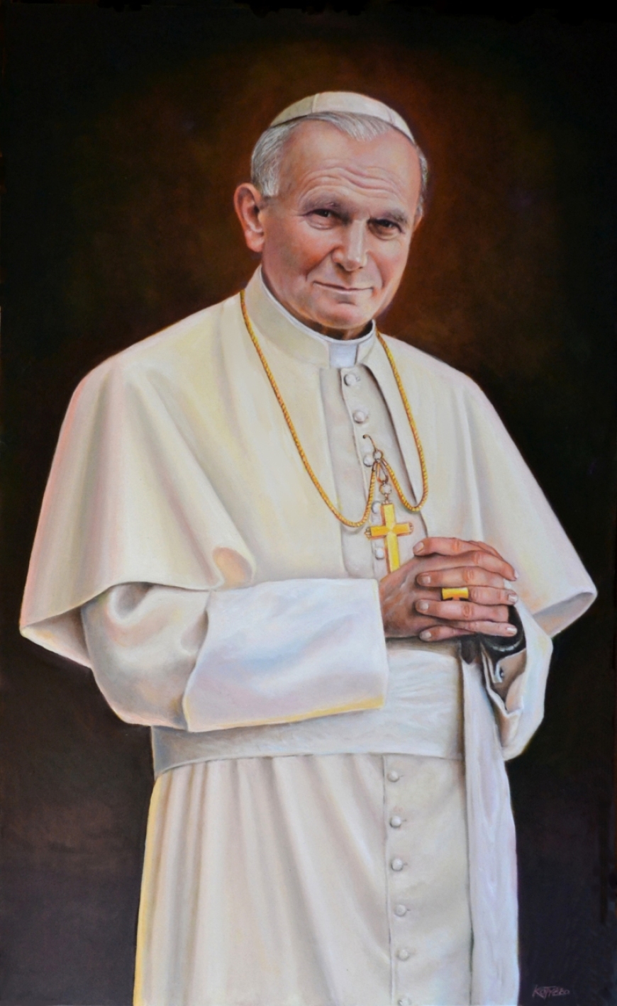 Obraz Świętego Jana Pawła II. Autor: malarz Z. Kotyłło (Domena publiczna)