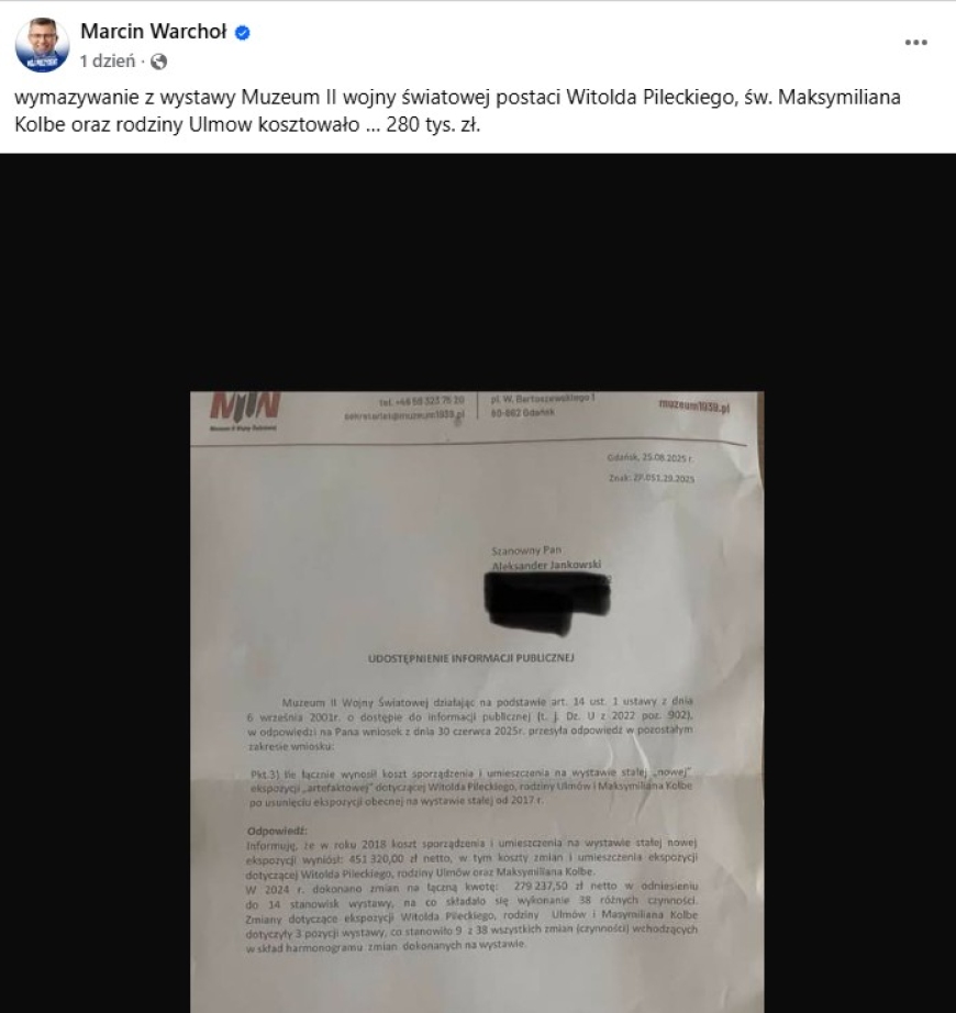 Zrzut ekranu z portalu Facebook