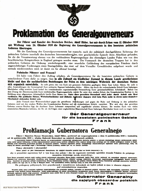 Fot. Proklamacja Generalnego Gubernatorstwa (domena publiczna)