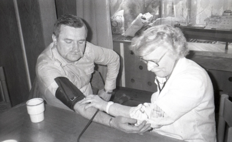 Joanna Muszkowska- Penson z Lechem Wałęsą, sierpień 1988