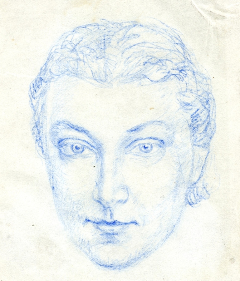 Rysunek obozowy portret więźniarki z Ravensbrück, przedstawiający Joannę Muszkowską-Penson (Zbiory MIWŚ/ dar prof. Joanny Muszkowskiej- Penson)