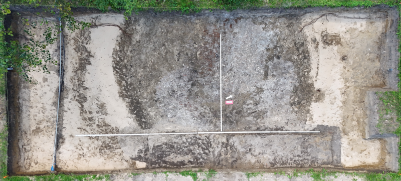 SC 250 bomb crater during exploration