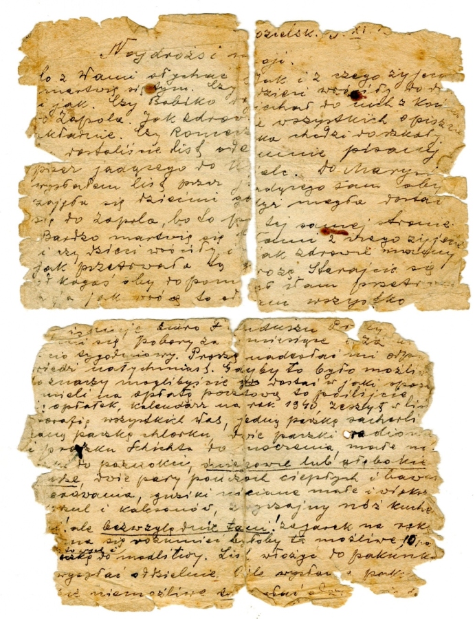 List do rodziny rtm. rez. Aleksandra Kornela Kowala z obozu w Kozielsku