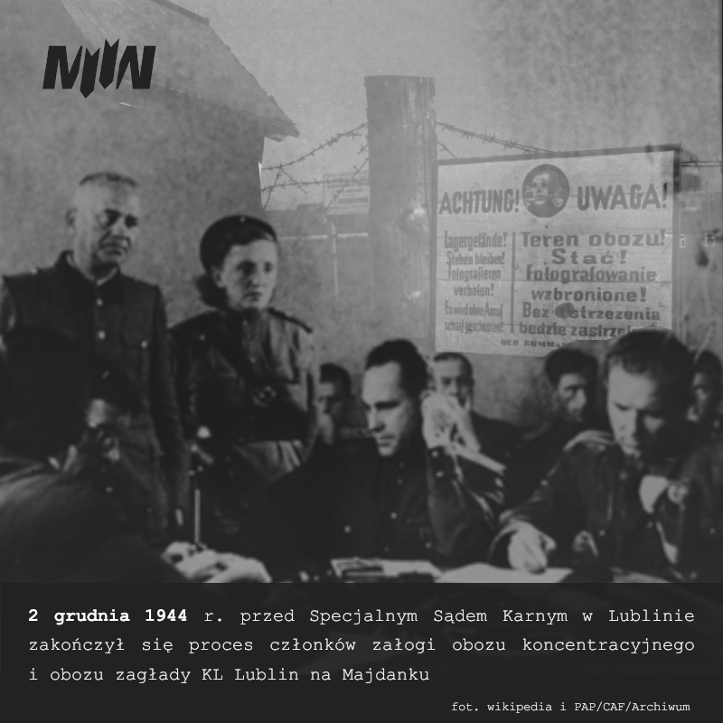 2 grudnia 1944 r. zakończył się proces zbrodniarzy z Majdanka