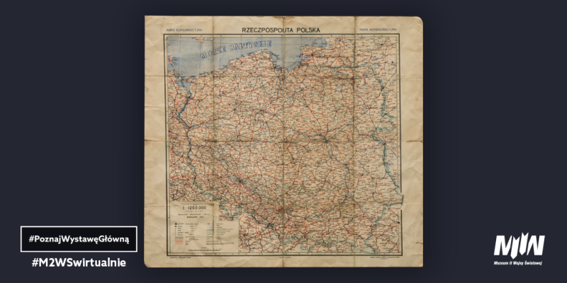 #PoznajWystawęGłówną - powojenna mapa Polski z 1945 r. | #M2WSwirtualnie