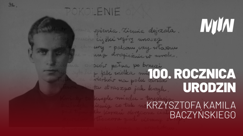 100. rocznica urodzin Krzysztofa Kamila Baczyńskiego