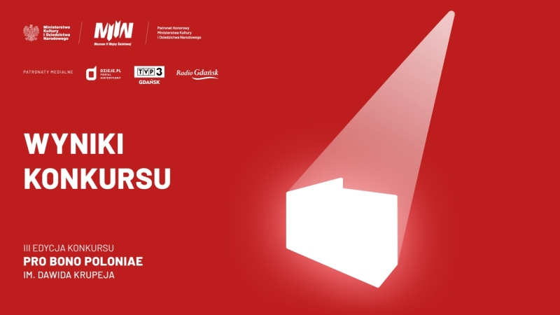 Wyniki III edycji konkursu Pro bono Poloniae im. Dawida Krupeja