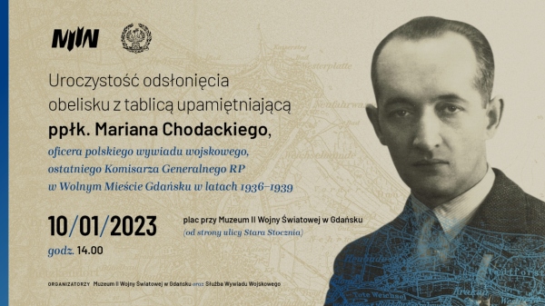 Odsłonięcie obelisku z tablicą upamiętniającą ppłk. Mariana Chodackiego