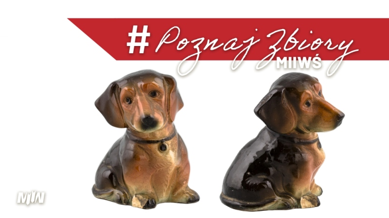 Cykl #PoznajZbioryMIIWŚ - porcelanowa figurka psa 