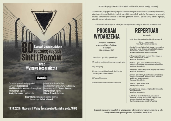 Koncert upamiętniający 80. rocznicę Zagłady Sinti i Romów